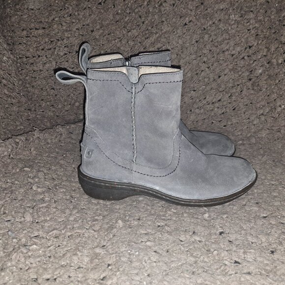 UGG-Neevah-Gray Suede/Shearling Lined-Side Zip Booties-Sz 7-Excellent - Picture 5 of 8